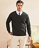 Kallspin Men’s Pure Cotton V Neck Jumper Sweater Knit Pullover Long Sleeve Smart Casual Knitwear(Charcoal, 3XL) #1