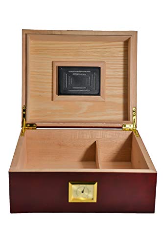 La Madera Cubana Cherry Humidor Oak Tree Cigar Humidor With Humidifier & Hygrometer Cigars Box Set, Durable & Elegant Wood Design, Functional High-End Interior Perfect For 30-50 Cigars #TOP6