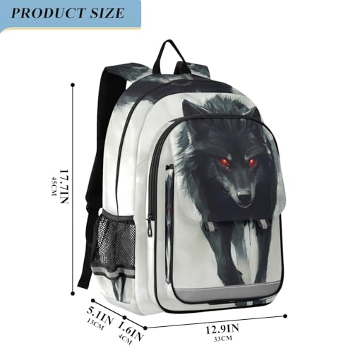 ALAZA Red Eyes Black Wolf Laptop Backpack Purse for Women BookBags 17 inch School Bags Men Boys Girls Travel Casual Daypack4