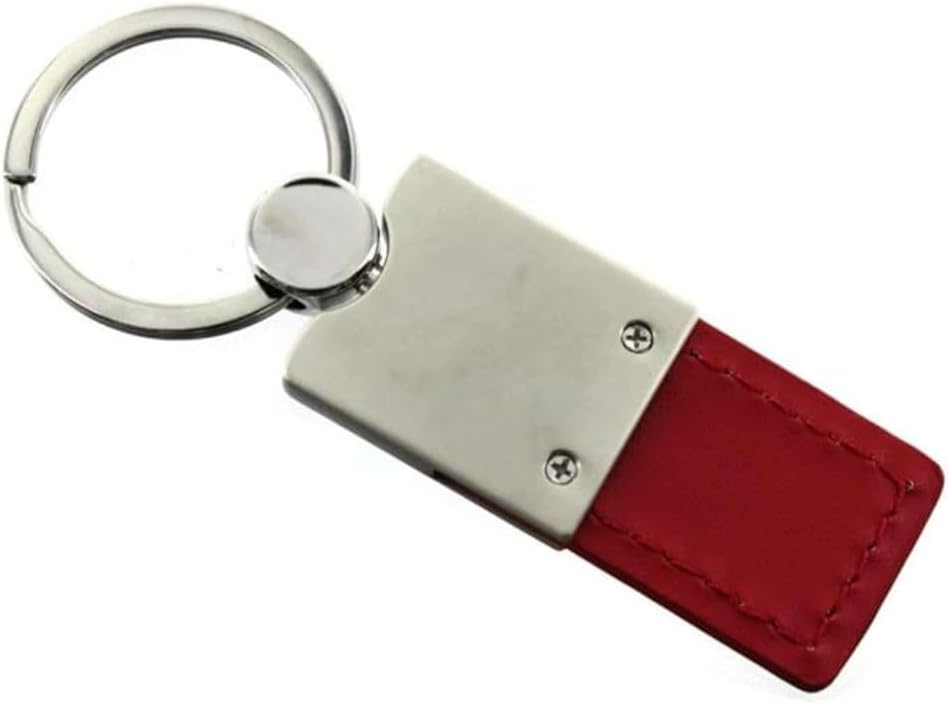 AU-TOMOTIVE GOLD, INC. Officially Licensed Red Duo Leather/Chrome Key Chain for Ford Mach 1