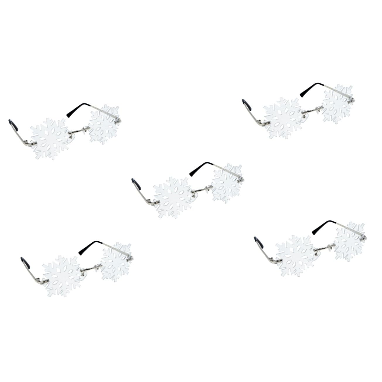 SOIMISS Schneeflocken-Sonnenbrille kleine Sonnenbrille Herren- für Herren faschingsbrille karnevalsbrille weihnachtsdeko lustige Partyglas Metall Weiß