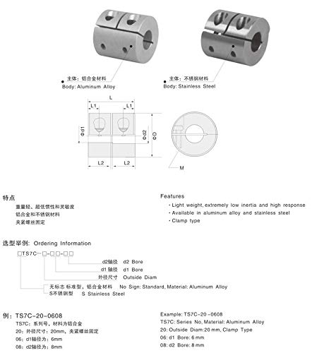 Giunto Flessibile In Alluminio 6x6.35mm - Giunto Motore - Foto 5