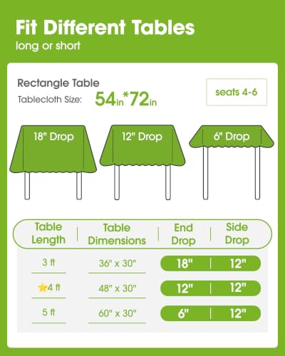 Image of Pureegg Plastic Table Cloth Disposable 54 x 72 Inch 20 Packs, White