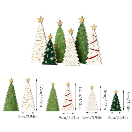 6 Pcs Wooden Christmas Ornaments Xmas Trees Shaped Wooden Signs - image 3