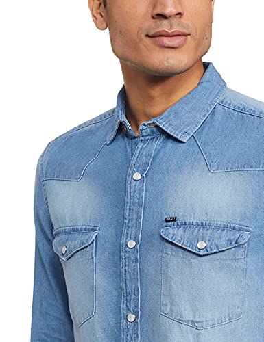 Image of Amazon Brand - INKAST Men Slim Fit Denim Shirt