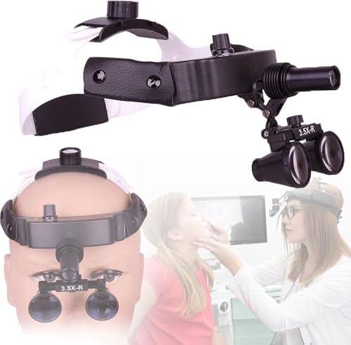 WLYPE Medical Surgical Headlight,3.5X Binocular Magnifier Head Mounted Led Surgery Headlight,3W 5500-6500k Rechargeable Medical Lamp for Dentistry Facials Plastic Surgery Integrated Design Dentist