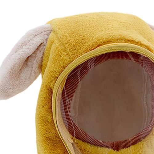 Kids Winter Hat with Removable Face Mask Hooded Face Cover for Hiking Children Boys Girls Outdoor- Medium Rabbit Ears Yellow4