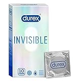 Durex Invisible Super Ultra Thin Condoms for Men - 10 Count - Packaging May Vary