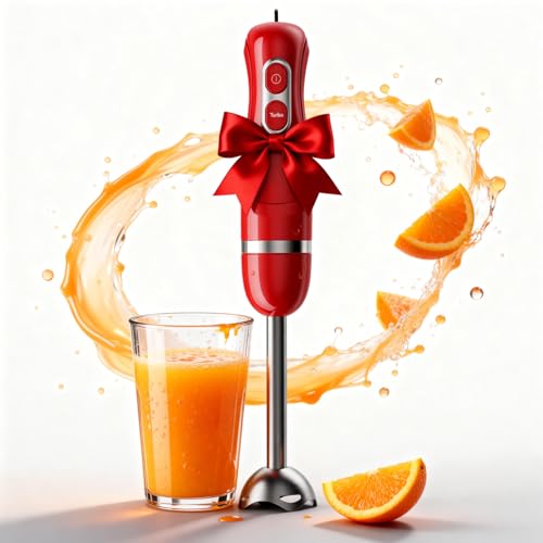 Turelar Immersion Blender Handheld, Corded Electric Blenders Portable Stick Mixer with 2 Mixing Speed and Stainless Steel Blades Emulsifier for Effortless Blending Soup, Smoothies, Puree or Baby Food