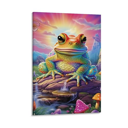 Toile crapaud pour salon et chambre décoration murale moderne 50x75cm