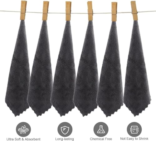 Image of Orighty Ultra Soft Washcloths 12 Pack, Premium Microfiber Towel Sets 12x12 inches, Absorbent and Quick Drying Coral Velvet Washcloth, Multi-Purpose Wash Cloths for Bathroom, Hotel, and Gym (Grey)