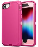 Jelanry for iPhone SE 3rd Gen (2022)/ SE 2nd (2020), for iPhone 8/7 (Not Plus) - Defend Rugged Series Case - Pink, Dual Layer Shockproof Protection Bumper Cover Sports Tough Matte Armor Phone Cases