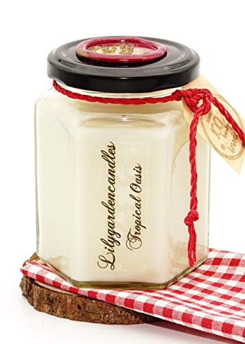 Lilygardencandles Tropical Oasis - Vela aromática en cristal de casa de campo Cover