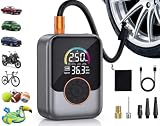 Compressore Aria Portatile 150 PSI - Gonfiatore Elettrico con Schermo LCD a Colori e Spegnimento Automatico | Pompa Portatile Ricaricabile con Luce LED, Manometro per Auto, Moto, Bici e Palla