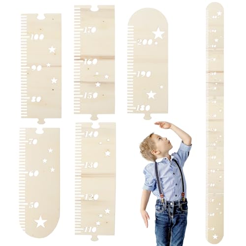 Toise Murale En Bois Pour Enfant - Règle De Mesure étoilée 35,4 Cm - Décoration Chambre, Suivi De La Croissance - 6
