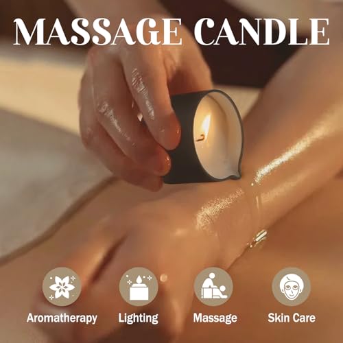 Image of 12 Pack Mini Massage Candles, Soy & Coconut Oil Melts into Warm Body Oil, Assorted Scents Aromatherapy Gift Box for Couples Spa, Valentine's Day Birthday Christmas Luxury Present (1 oz Each)