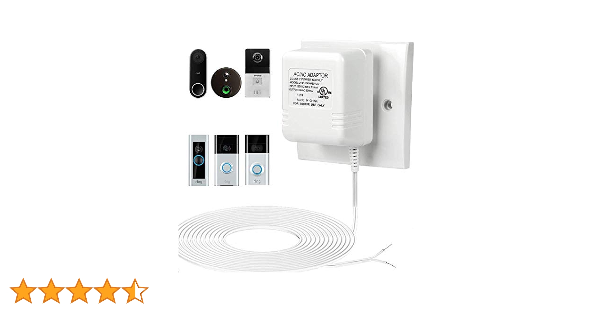 Amazon.co.jp: WERPOWER 24ボルト変圧器 500mA電源 500cm