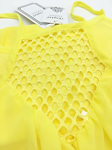 Image of Women's Chiffon Summer Casual Sundress Spaghetti Strap Tank Beach Dresses Bathing Suit Coverup