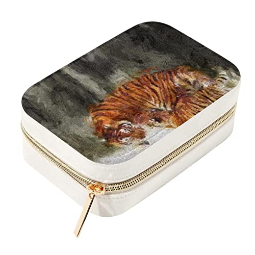 Rangement bijoux voyage tigre anti-nœuds double couche - 2