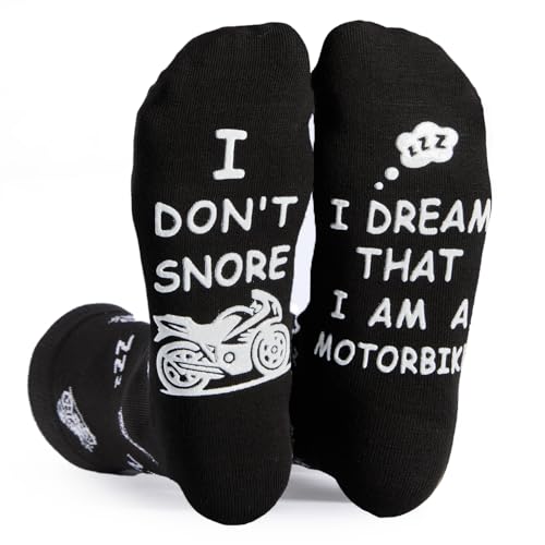 FLYWIND Gifts for Men Novelty Socks Motorbike Fans, Stocking Stuffers Christmas Birthday Gift for Him Boys Dad Men's Funny Socks Presents for Men Dad Father Granddad (Black-motorbike)