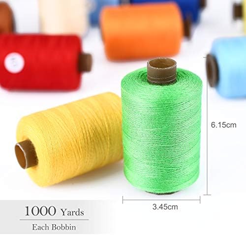 SOLEDI Sewing Thread 1000 Yards Each Sewing Machine Threads Set 24 Color All Purpose Polyester Thread for Hand and Machine Sewing