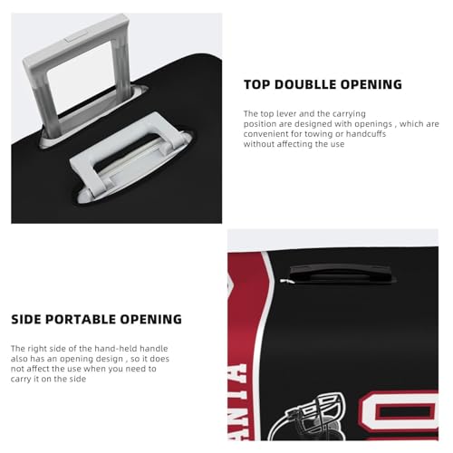 Image of Custom Atlanta Luggage Cover Personalized Football Style Suitcase Cover with Name Number Customized Washable Elastic Sports Travel Suitcase Protector for Business Vacation Gifts