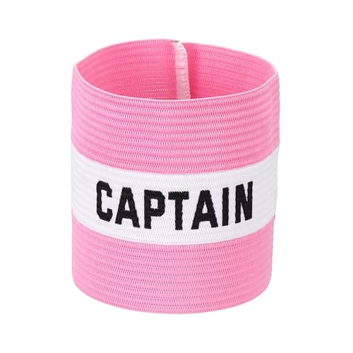 Brassard capitaine YELARXI soccer, rose/blanc, 5,1 x 3,4 po