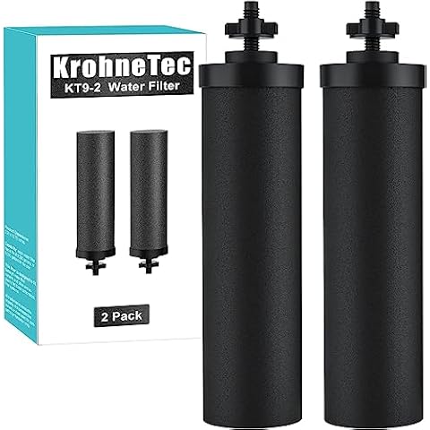 KrohneTec Water Filter Replacement for Berkey® BB9-2 Water Filter Black Purification Elements for Gravity-Fed Water Filter Systems (2 Pack) Cover
