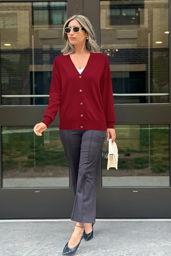 Image of Arach&Cloz Women's Wool Blend Oversized Lightweight Spring Business Casual Cardigan Sweaters