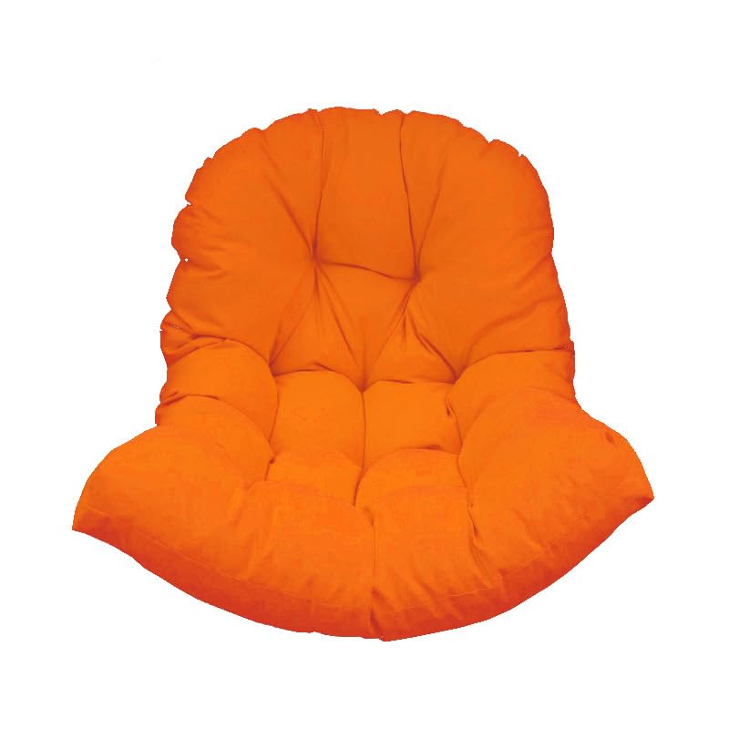 Cojín para silla colgante redonda tipo huevo grueso impermeable color naranja de exterior