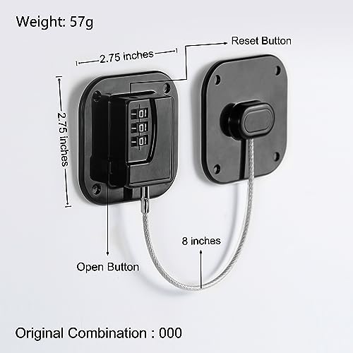 image for Coipdfty Refrigerator Lock, Heavy Duty Fridge Lock, Combination Lock f