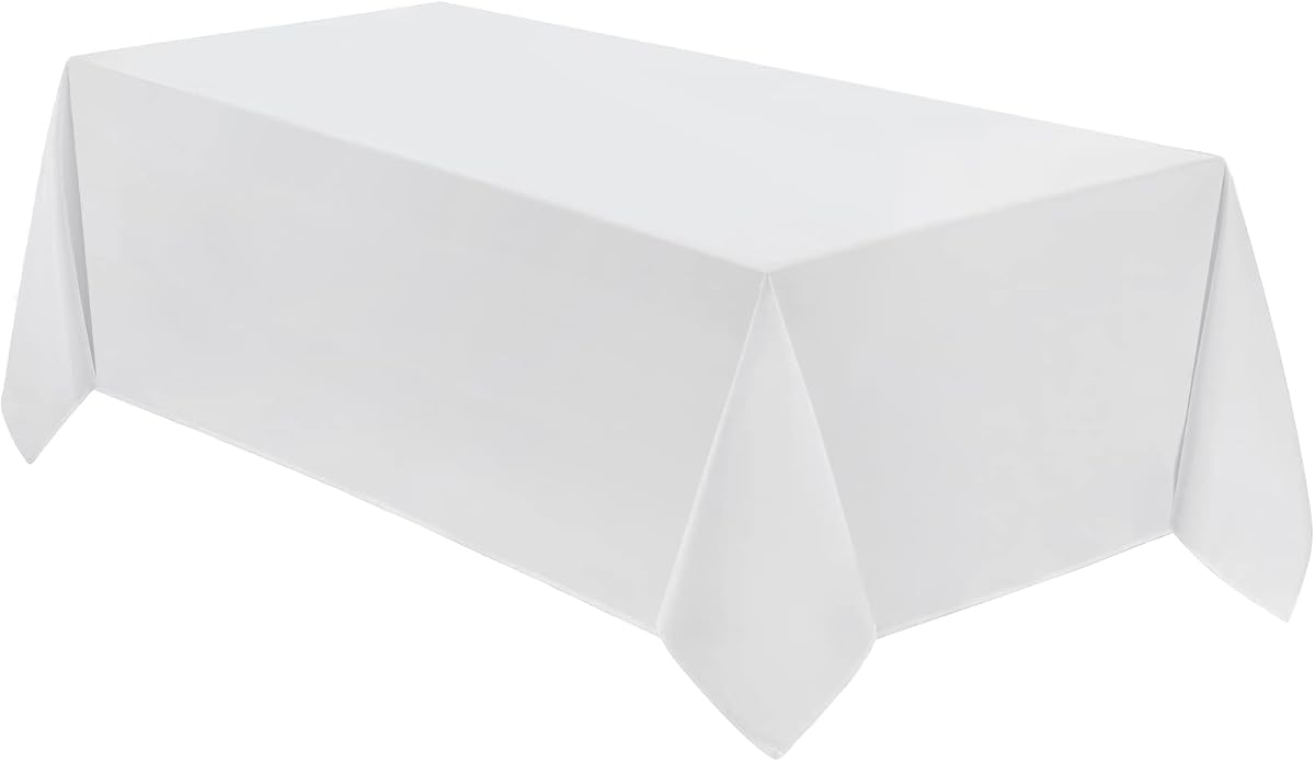VidaFete 1 paquete de mantel rectangular blanco de 90 x 132 pulgadas para mesas de 6 pies