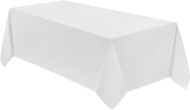 VidaFete 1 paquete de mantel rectangular blanco de 90 x 132 pulgadas para mesas de 6 pies