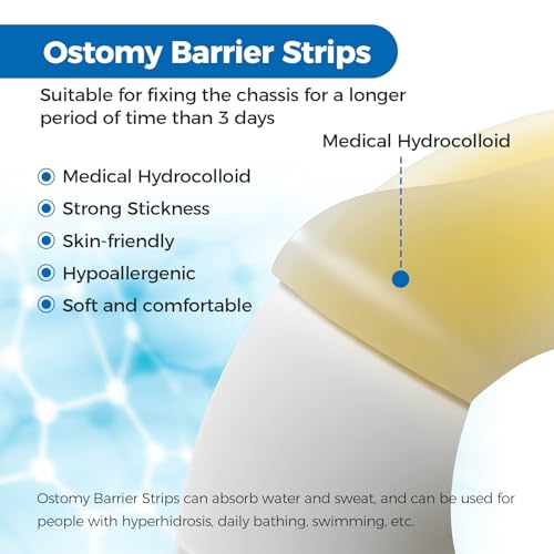 image for Sunliech 20 Pcs Elastic Ostomy Barrier Strips, Medical Grade Hydrocoll