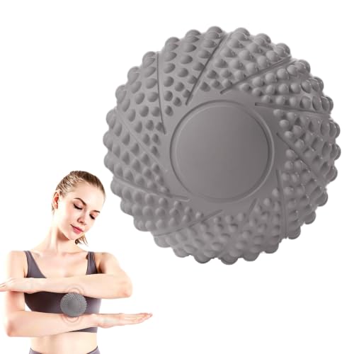 Bola de masaje de yoga mejorada, bola magnética de masaje de fascia, mini rodillo portátil para cuello, hombros, pies, piernas, músculos, relajarse, gimnasio, hogar, viajes (gris)