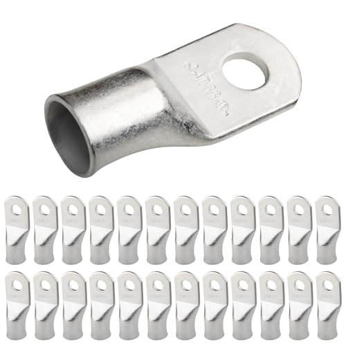 Image of SELTERM 25pcs 4 /0 AWG 3 /8 inch Stud Marine Grade Tinned Copper Battery Lugs
