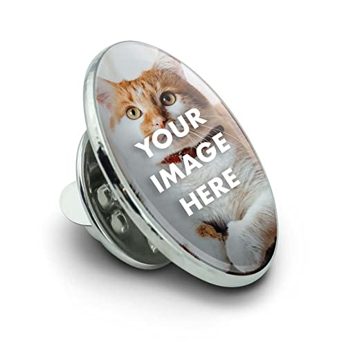 Graphics and More Personalized Small Round Lapel Hat Pin Tie Tack .75"| Customize With Your Own Image3