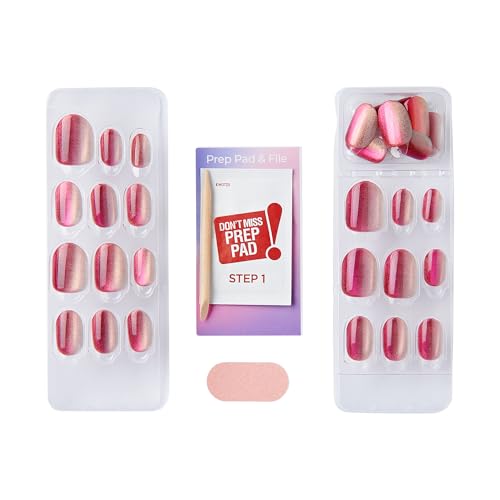 KISS imPRESS No Glue Mani Press On Nails, ColorFX, \'Walk Out\', Pink, Short Size, Oval Shape, Includes 30 Nails, Prep Pad, Instructions Sheet, 1 Manicure Stick, 1 Mini File - Thumbnail 7