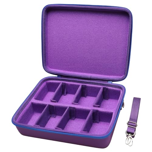 LTGEM Card Game Case Compatible with Cards Against Humanity/Magic the Gathering/UNO/Pokemen/Baseball/Football Cards 2500+ Trading Card Storage Box with 6 Dividers and Shoulder Strap Purple