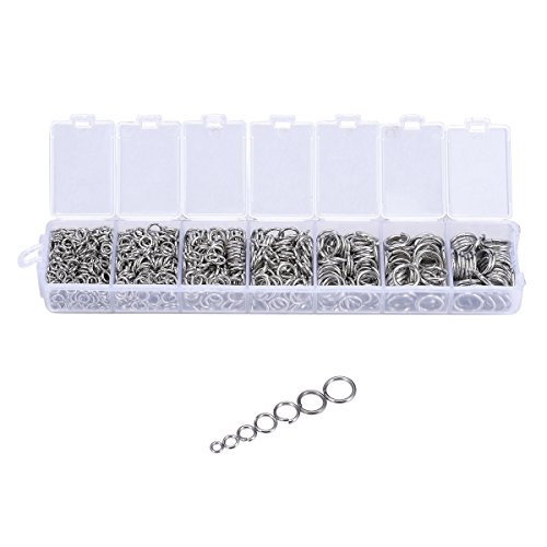 Valyria 1410Pcs Mixed Stainless Steel Open Jump Rings 4Mm 5Mm 6Mm 7Mm 8Mm 9Mm 10Mm Box Set For Diy Jewelry Making Findings #TOP4