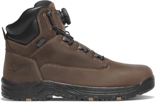 Image of Danner Caliper 6 inch Waterproof Work Boots for Men - Full-Grain Leather with Breathable Danner Dry Lining, Memory Foam Footbed & Non Slip Heel Outsole