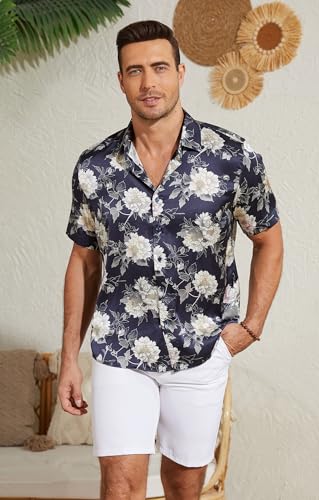 GIANZEN Men's Short Sleeve Hawaiian Floral Button-Down Shirt (XS-6XL, Various Colors/Prints) - image 2