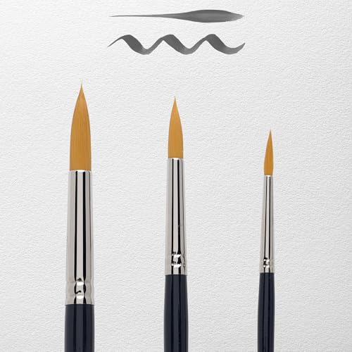 Aquarell-Pinsel-Set, Van Gogh, rund, Nr. 12, Nr. 8, Nr. 4