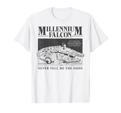 T-shirt Star Wars Millennium Falcon noir en taille M XL pour homme et femme