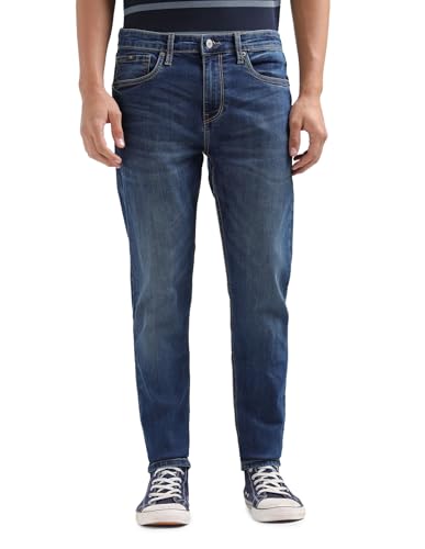 Image of Flying Machine Men's Slim Tapered Fit Jeans| Solid | Mid Rise | Stretchable | Jeans for Man