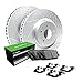 R1 Concepts Front Brakes and Rotors Kit |Front Brake Pads| Brake Rotors and Pads| Peformance Sport Brake Pads and Rotors |Hardware WBSH1-80055
