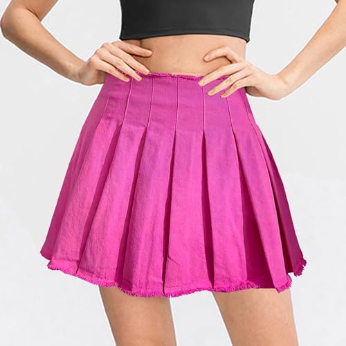 TONCHENGSD Women's High Waist Pleated Mini Skirt Skater Tennis Skirt2