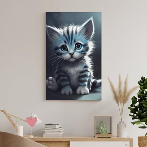 Impression sur toile moderne chat décoration murale chambre tableau décoratif intérieur