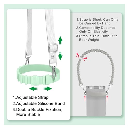 Poignée de transport réglable en silicone durable pour bouteille d'eau premium