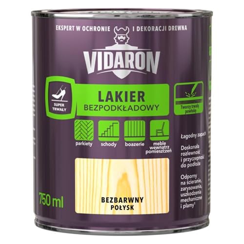 Vidaron Vernice per legno trasparente lucido, 0,75 l, ca. 15 m², per pavimenti in legno, legno